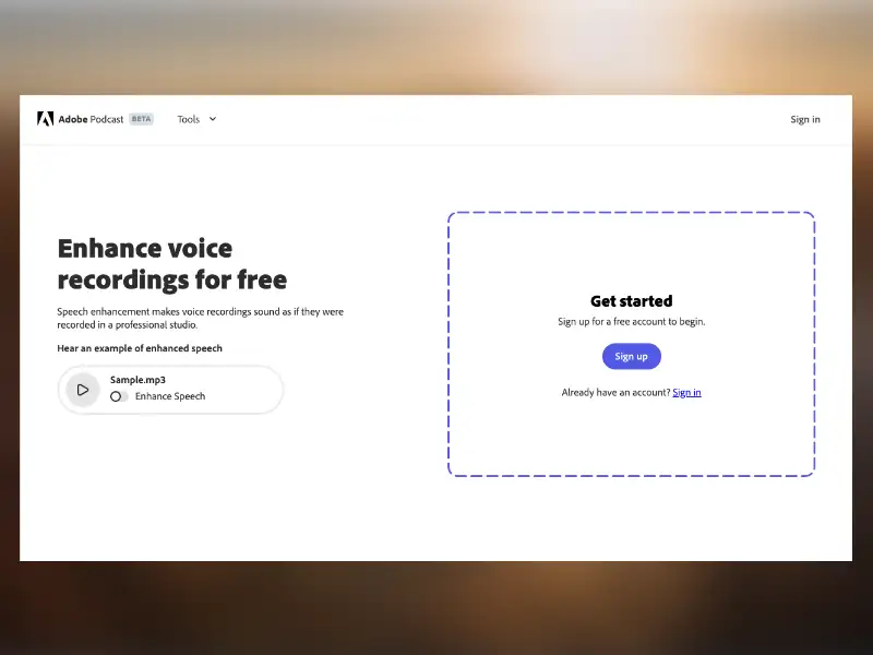Adobe Podcast, la IA que mejora el audio.