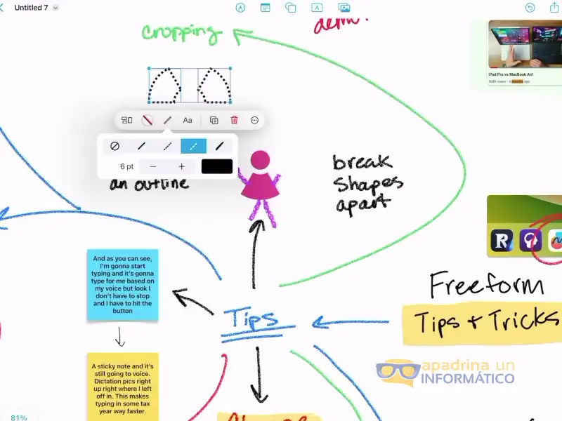Editor de formas de Freeform.