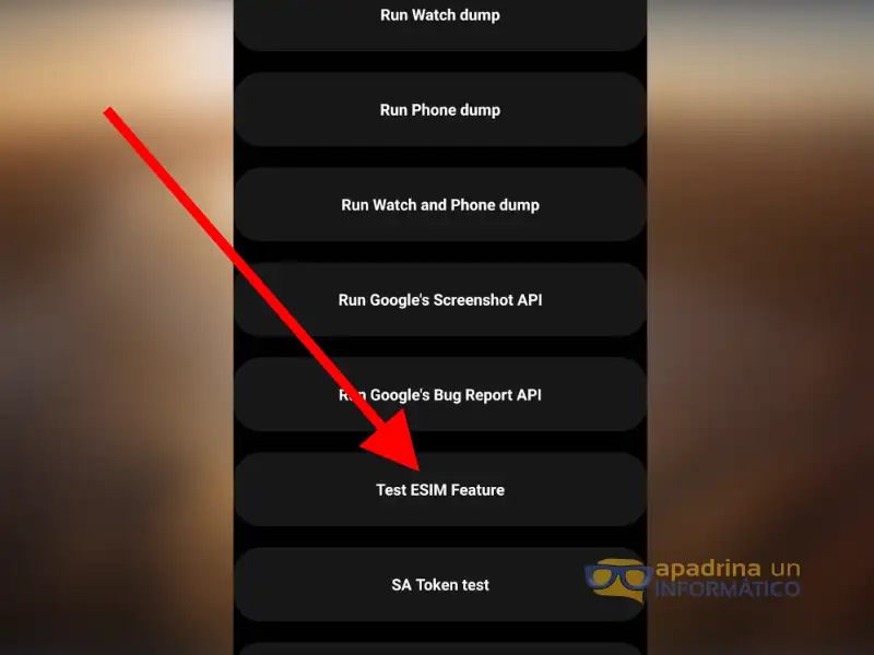Menú oculto en Samsumg Wearable App en Android